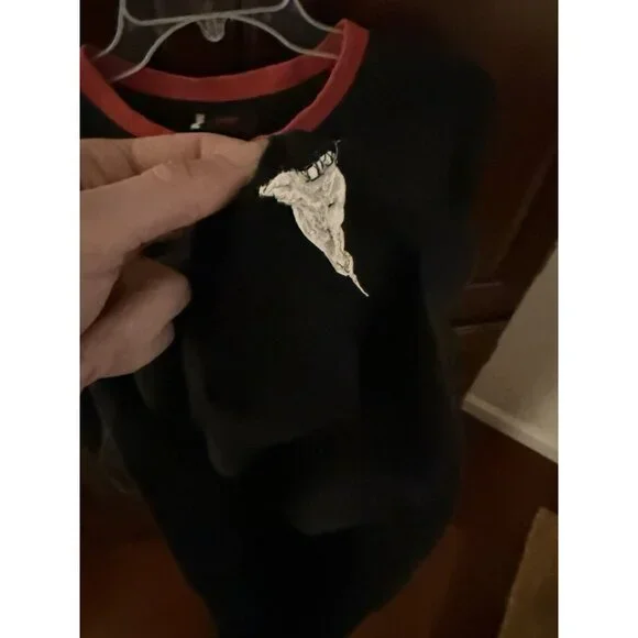 Evisu women’s black long sleeve shirt sz XL - Picture 5 of 6